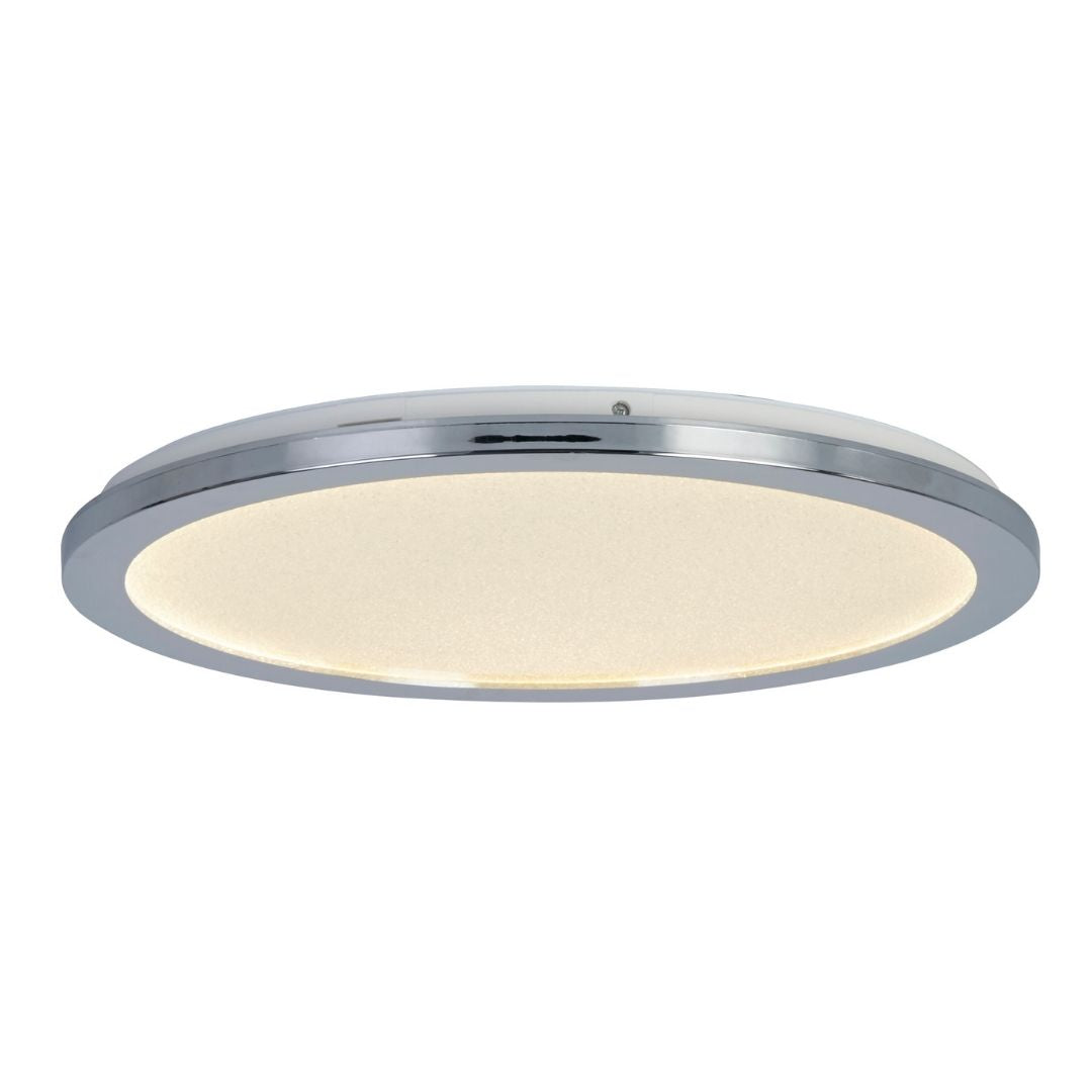 Addie Bathroom Chrome & Crystal LED Flush Ceiling Light