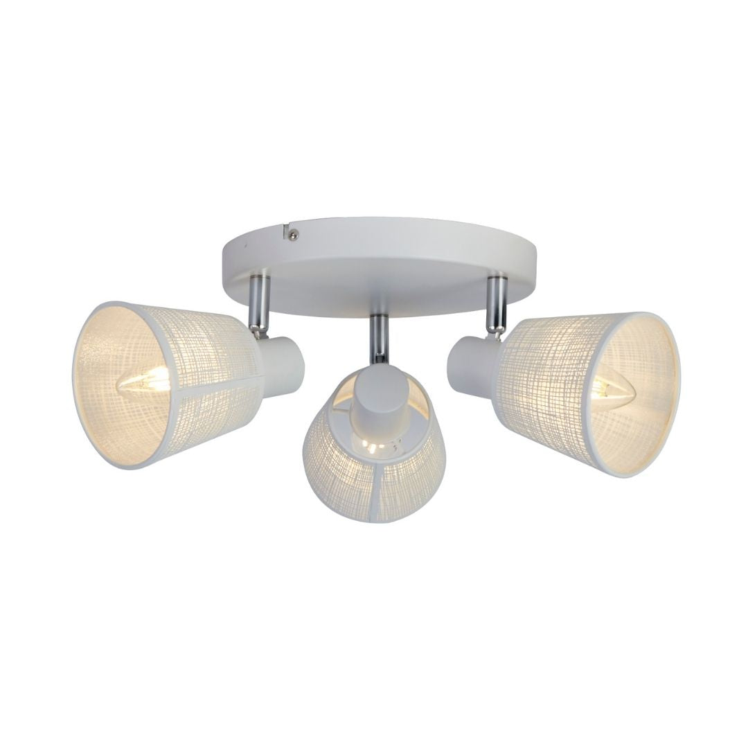 Astor 3 Light White Spotlight Ceiling Plate