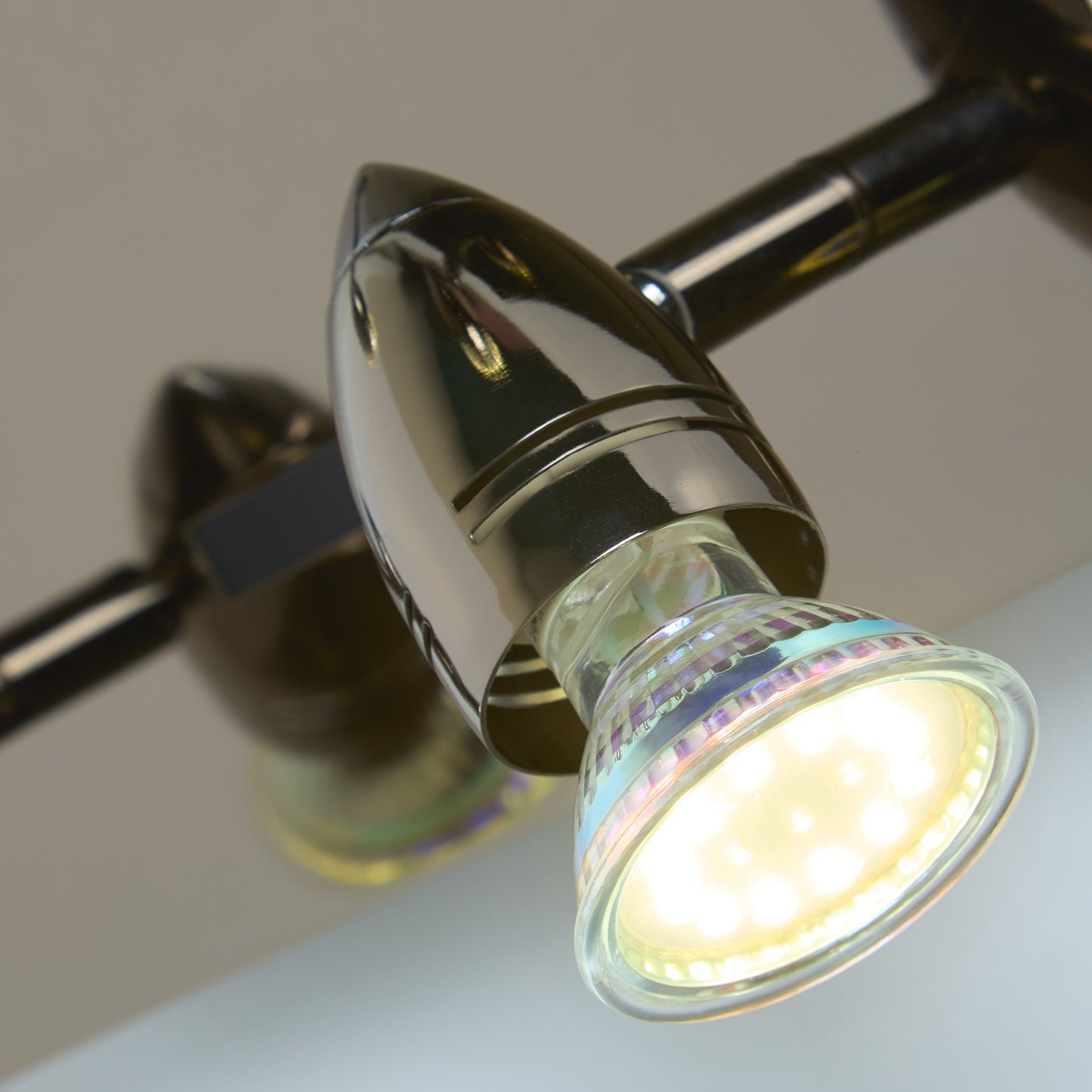 Clinton 4 Light Black Chrome Spotlight Ceiling Plate