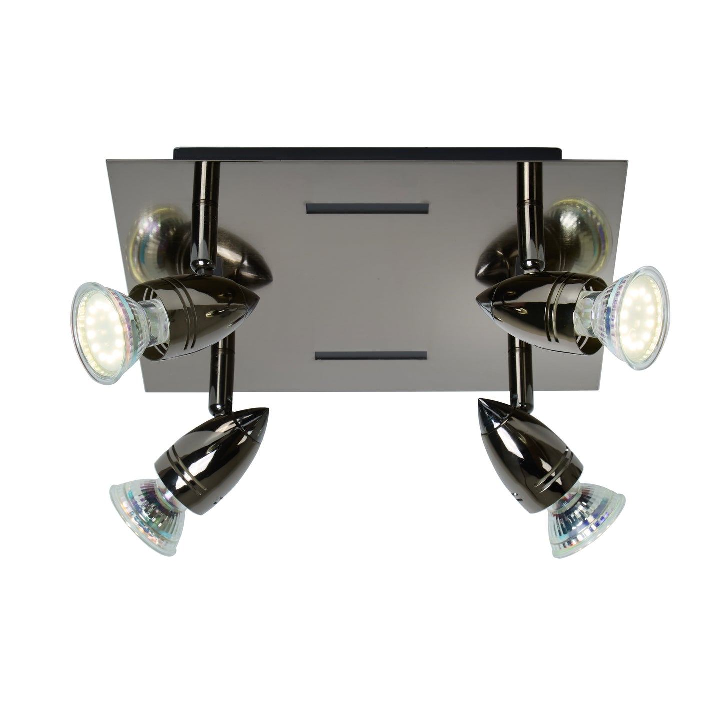 Clinton 4 Light Black Chrome Spotlight Ceiling Plate