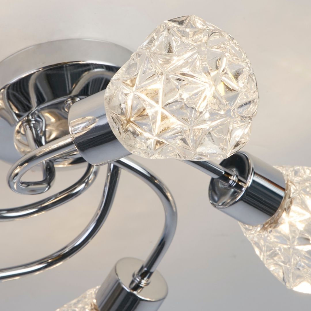Dodo 5 Light Polished Chrome Flush Ceiling Light