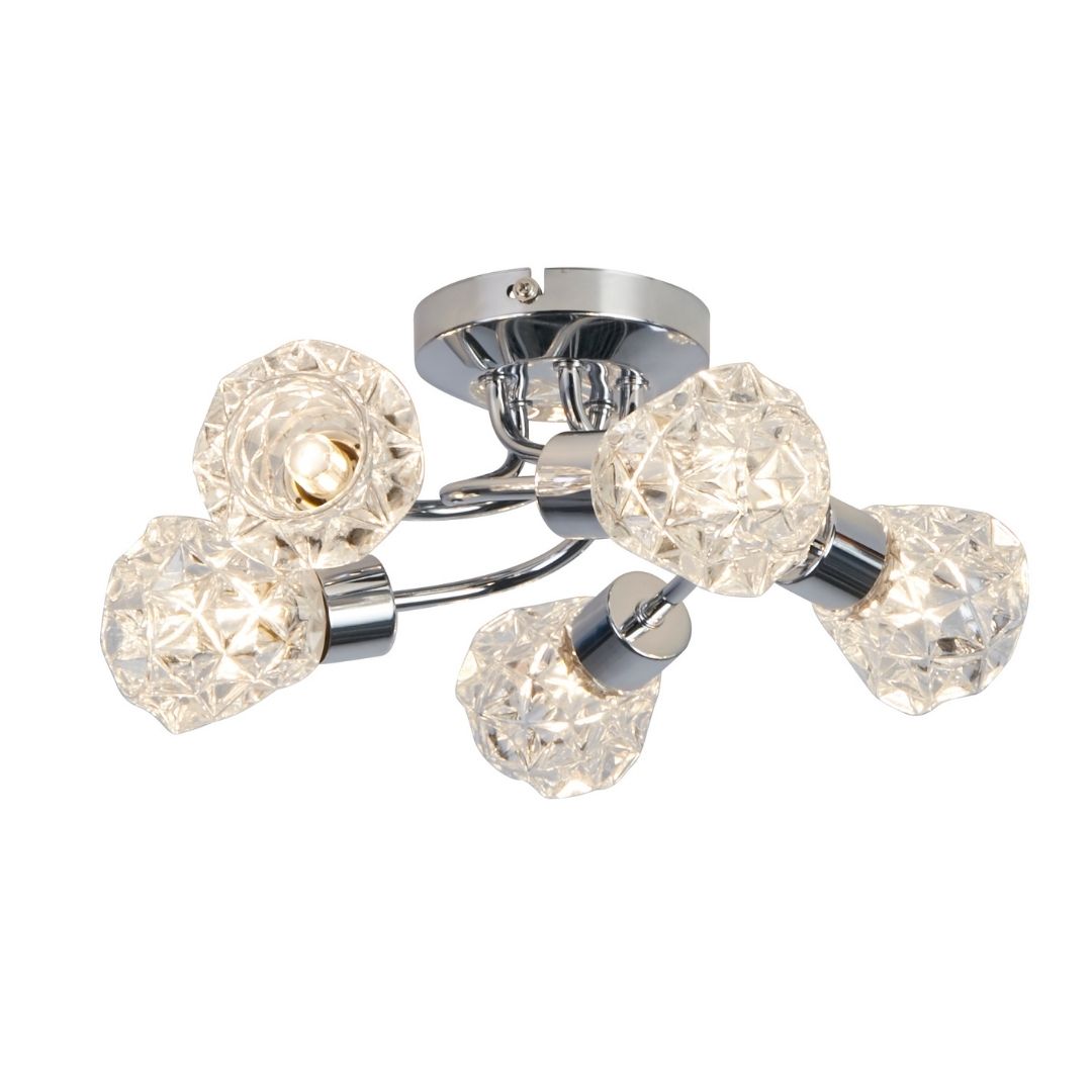 Dodo 5 Light Polished Chrome Flush Ceiling Light