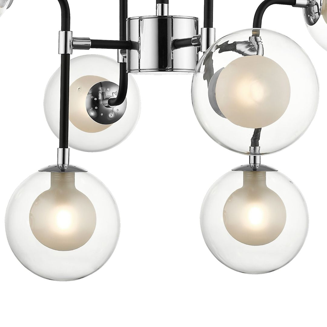 Milano 8 Light Black & Chrome Ceiling Light