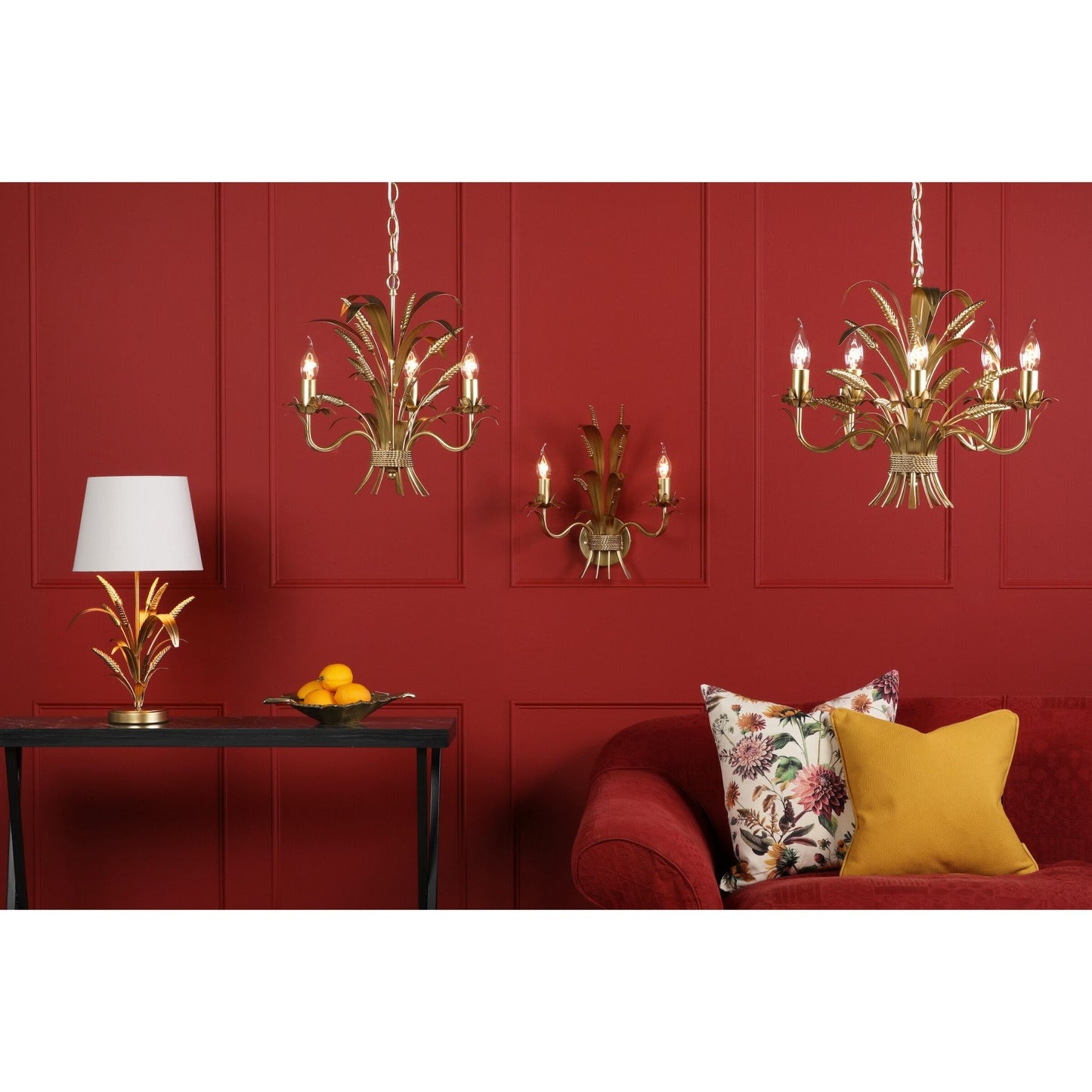 Phaedra 3 Light Gold Pendant Ceiling Light