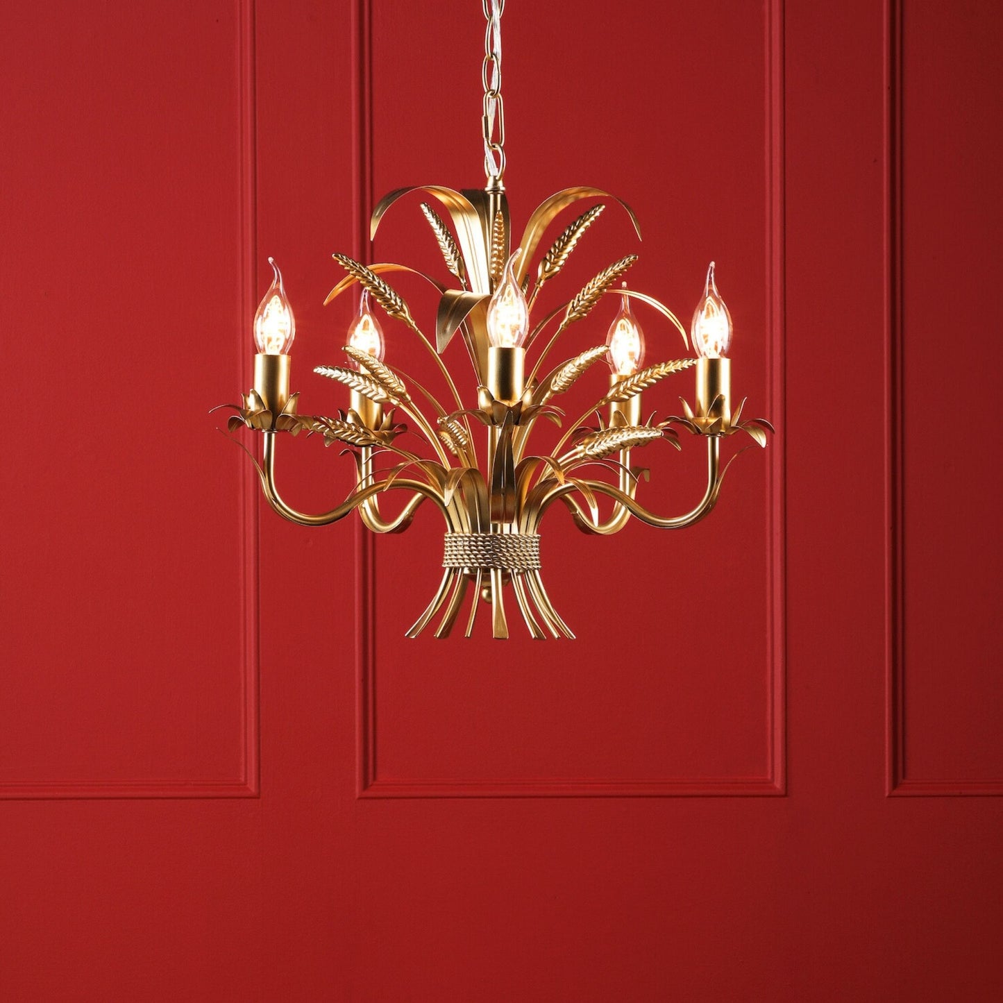 Phaedra 5 Light Gold Pendant Ceiling Light
