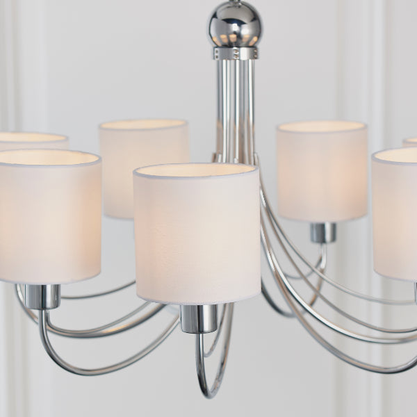 Phantom 7 Light Chrome & White Pendant Chandelier