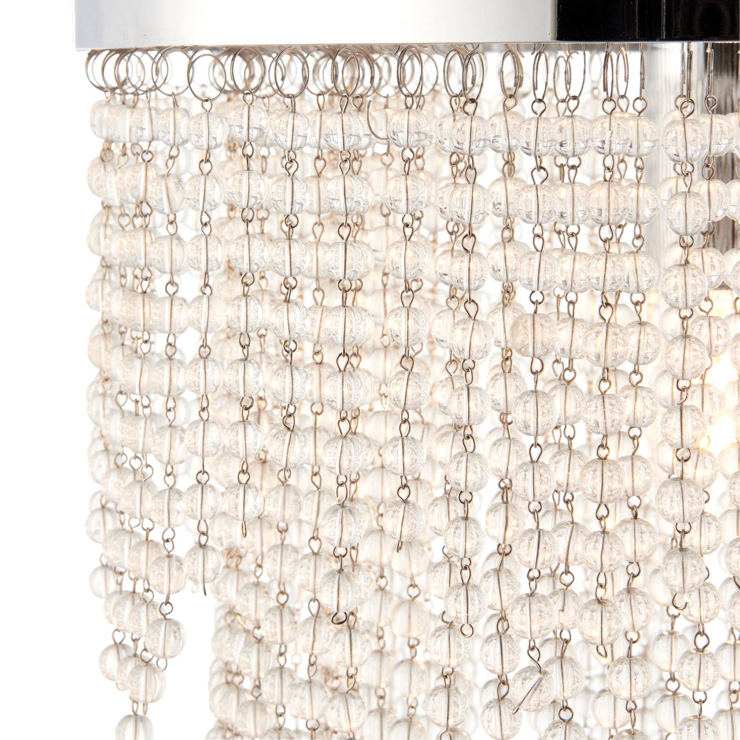 Rain 1 Light Polished Chrome Pendant Ceiling Light with Clear Glass Droplets