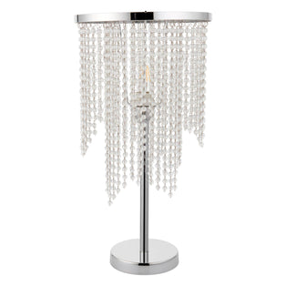 Rain Polished Chrome Table Lamp with Glass Droplets