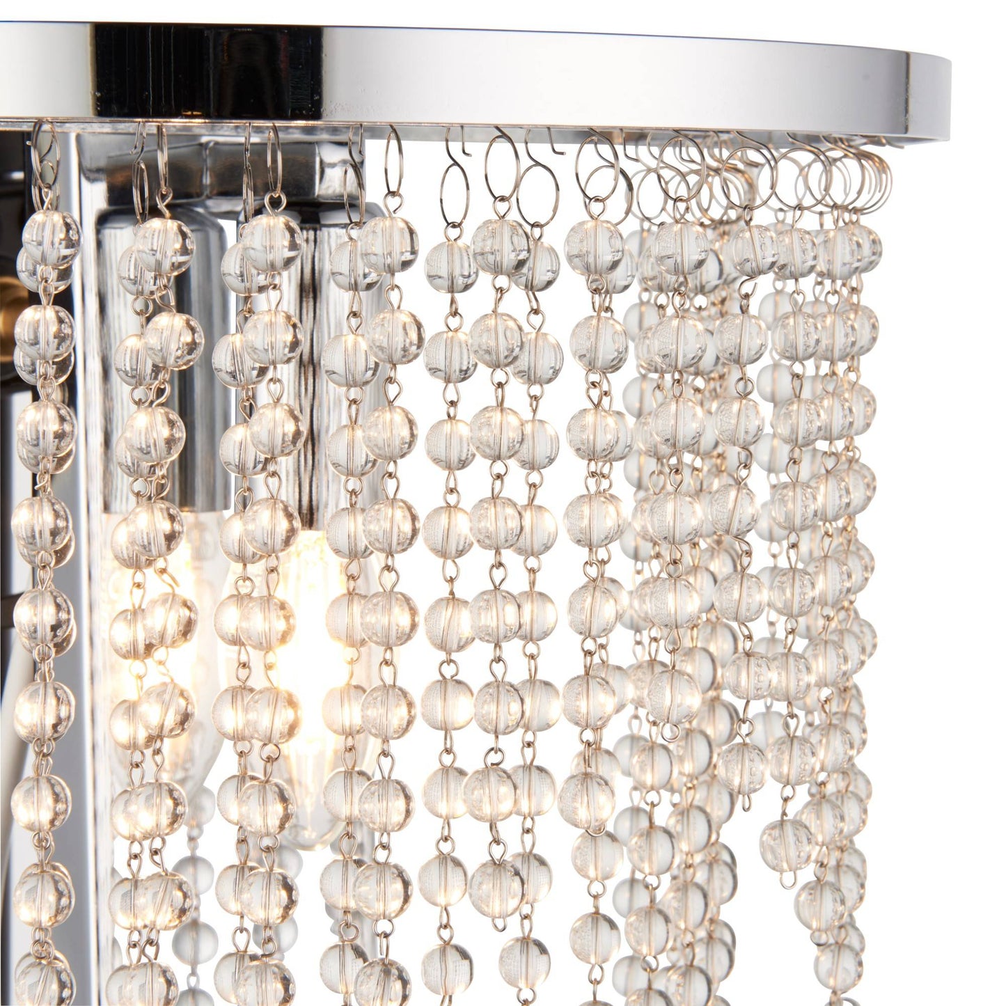 Rain Polished Chrome Wall Light with Crystal Droplets