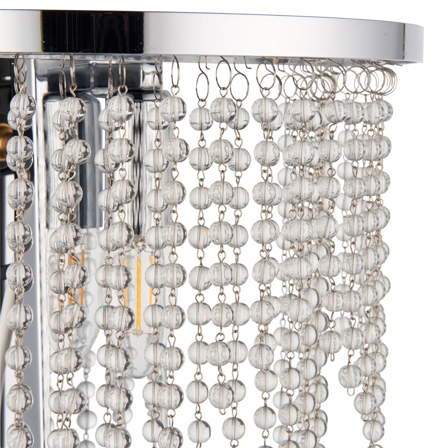 Rain Polished Chrome Wall Light with Crystal Droplets