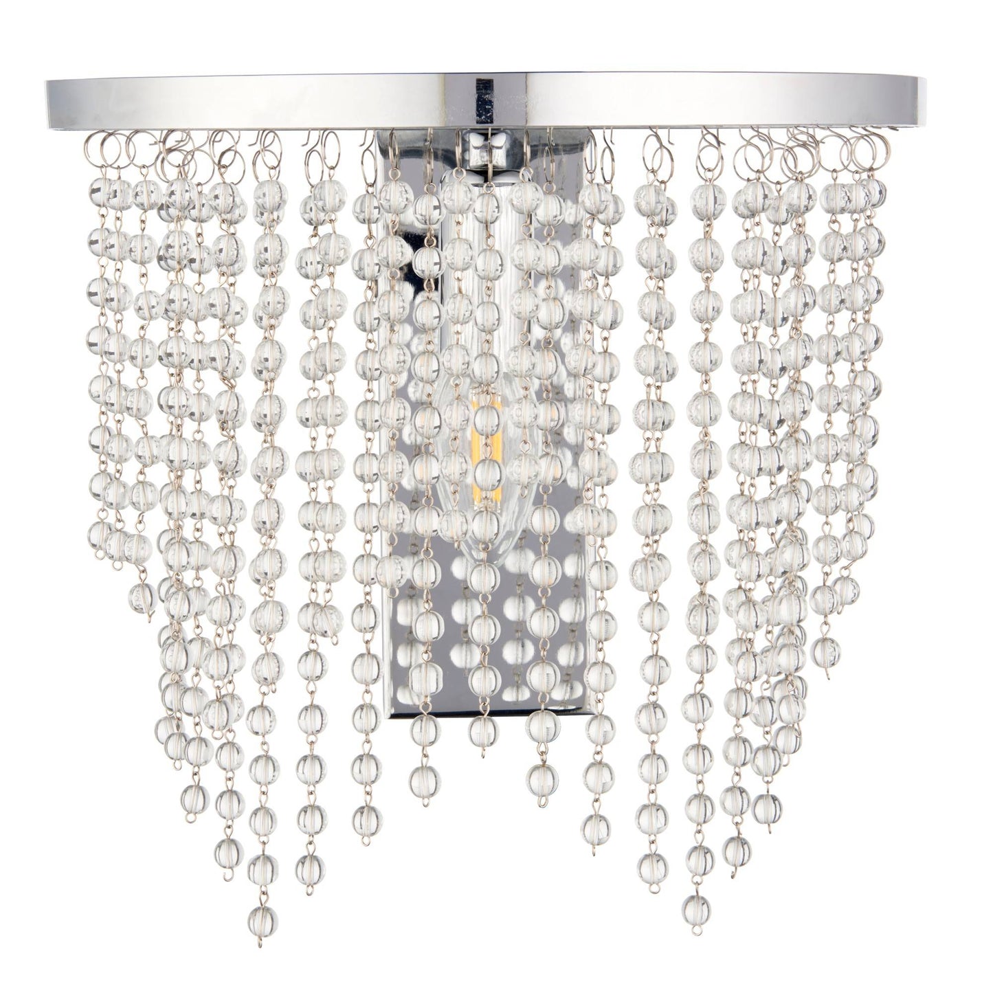 Rain Polished Chrome Wall Light with Crystal Droplets