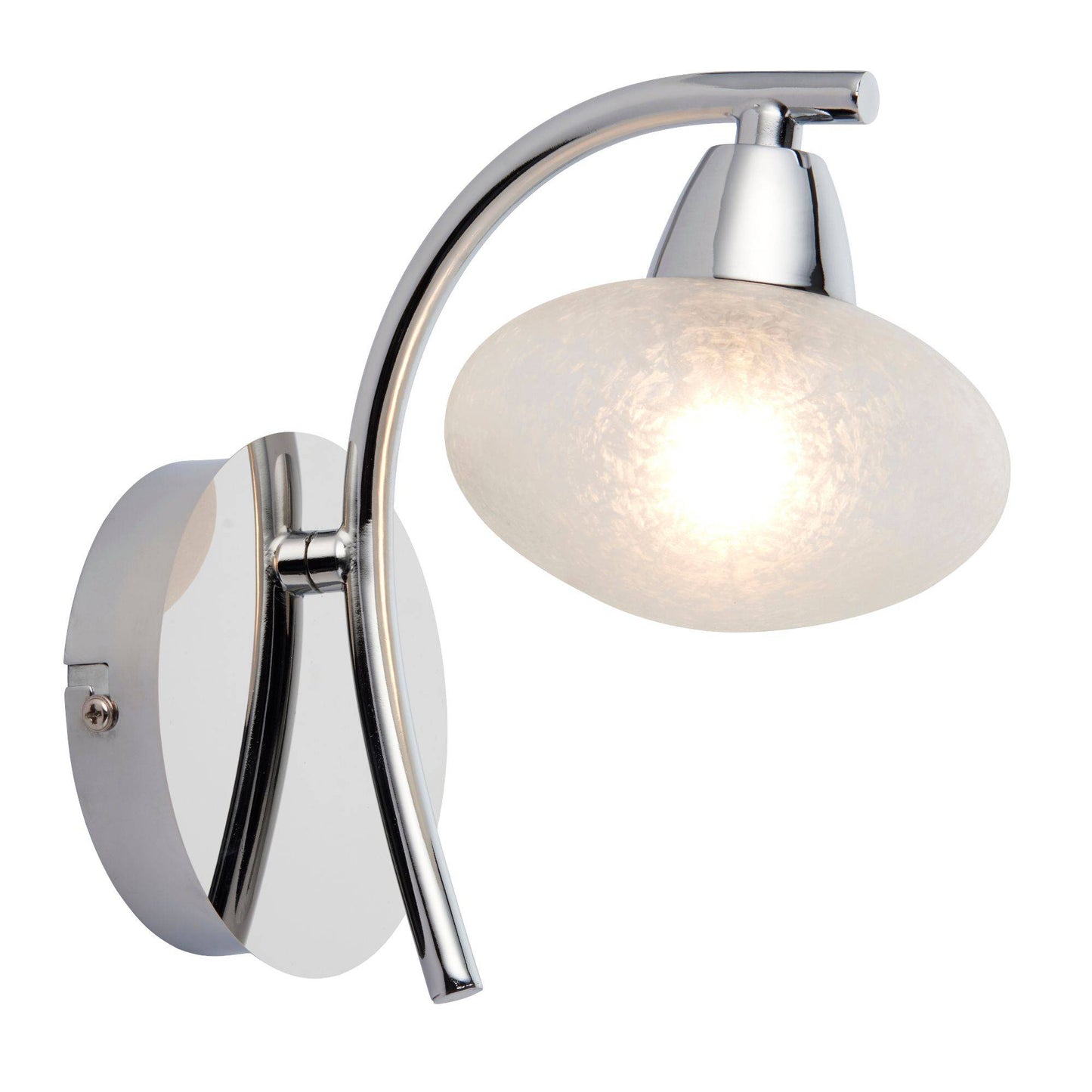 Sion 1 Light Polished Chrome Indoor Wall Light with a Frosted Glass Shade
