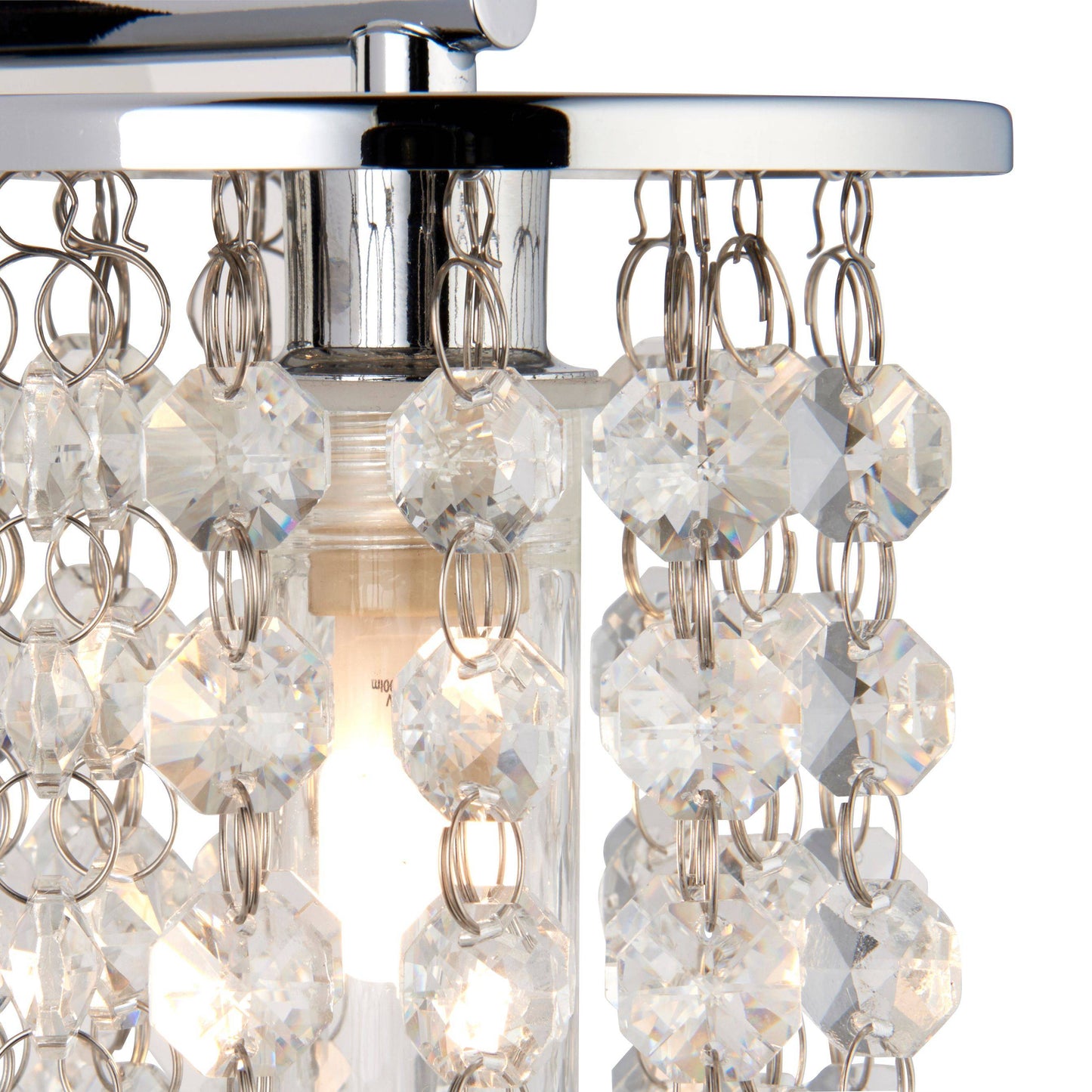 Felecia 1 Light Indoor Polished Chrome Wall Light with Crystal Detailing