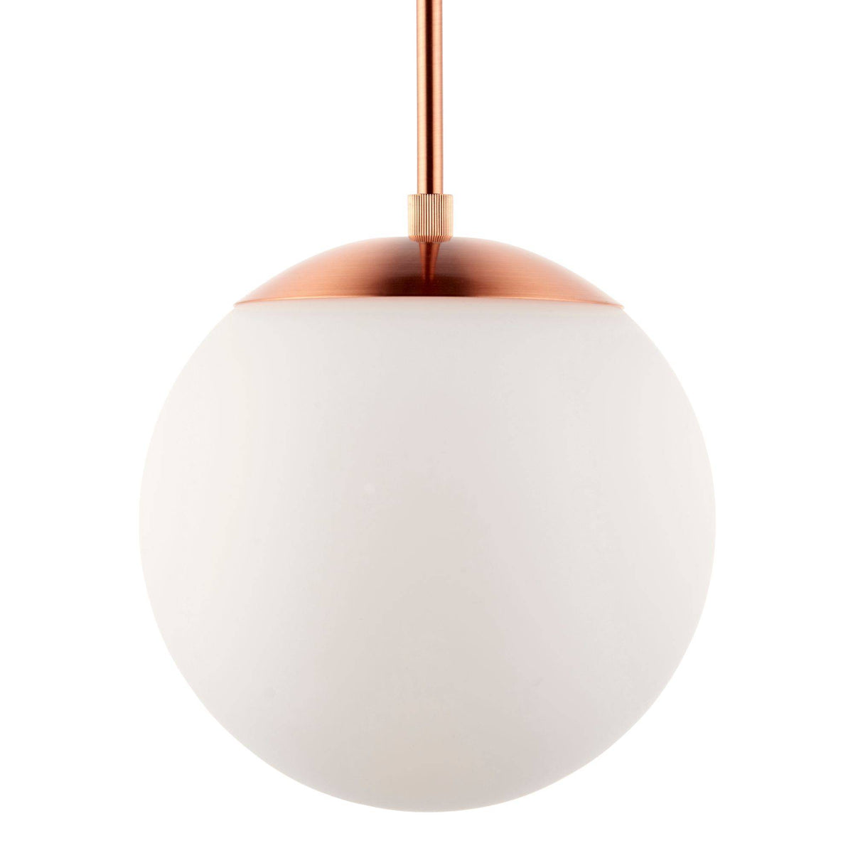 Gerda 1 Light Copper Ceiling Light Pendant with Opal Glass Shade