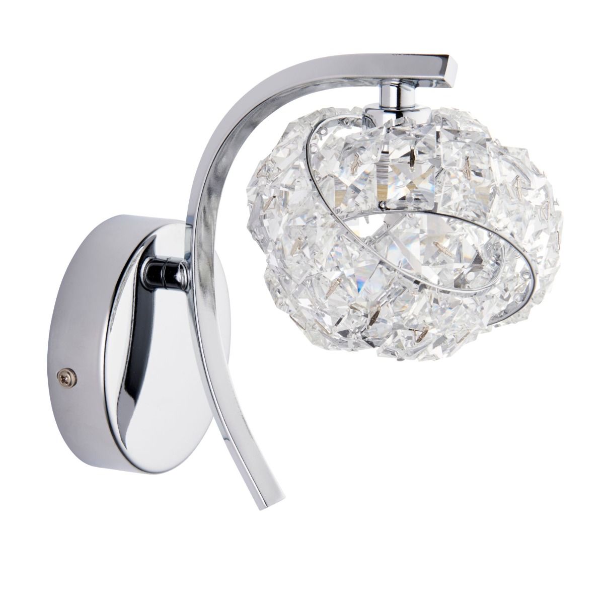 Monaco 1 Light Crystal Wall Light