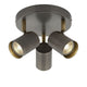 Hereford 3 Light Pewter & Antique Brass Spotlight Flush Ceiling Light