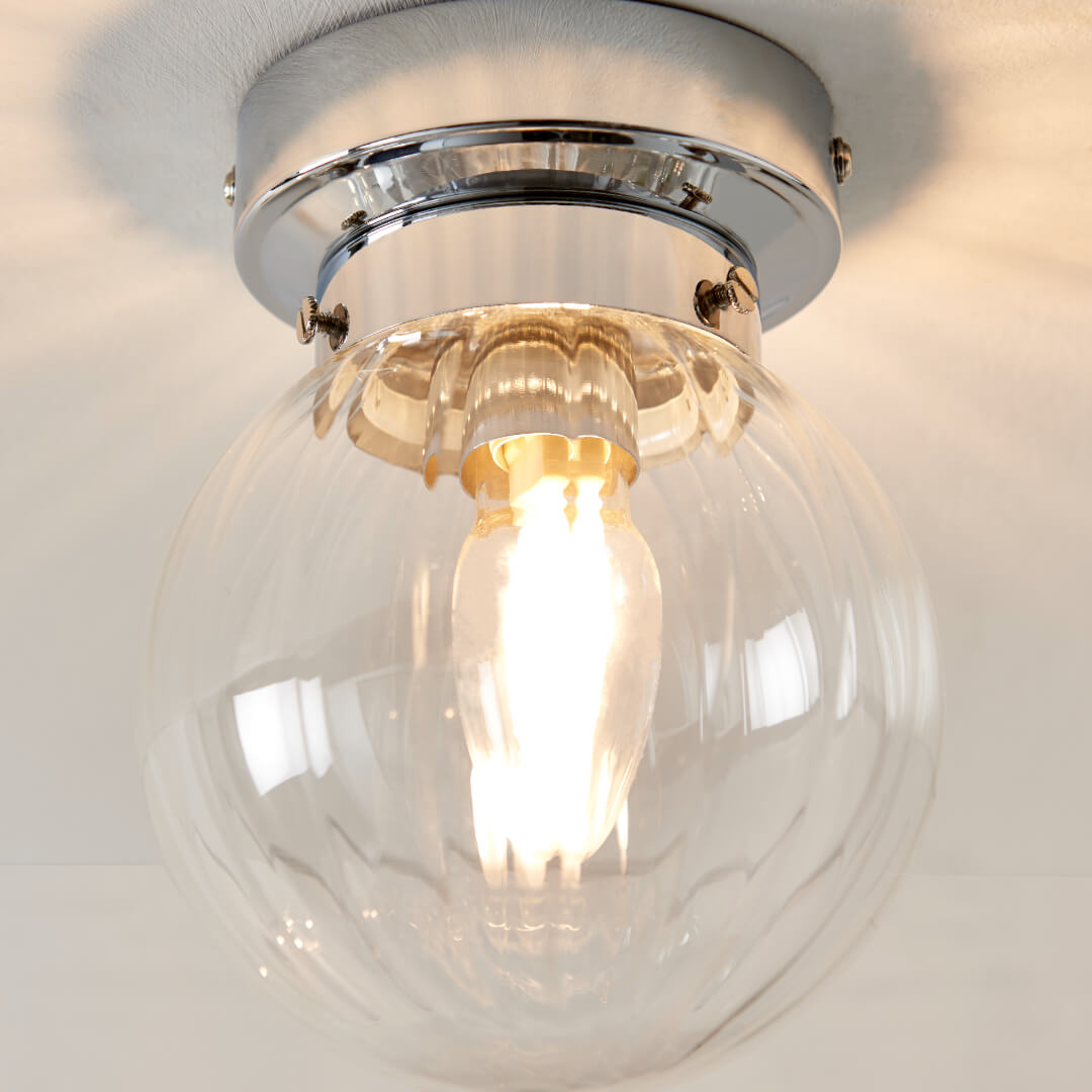 Amelie IP44 Flush Polished Chrome Ceiling Light
