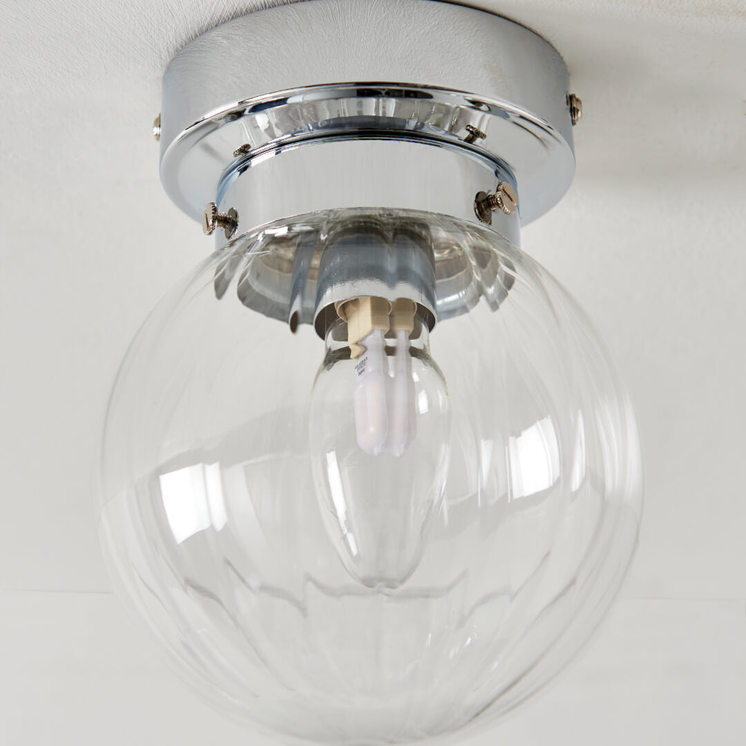 Amelie IP44 Flush Polished Chrome Ceiling Light