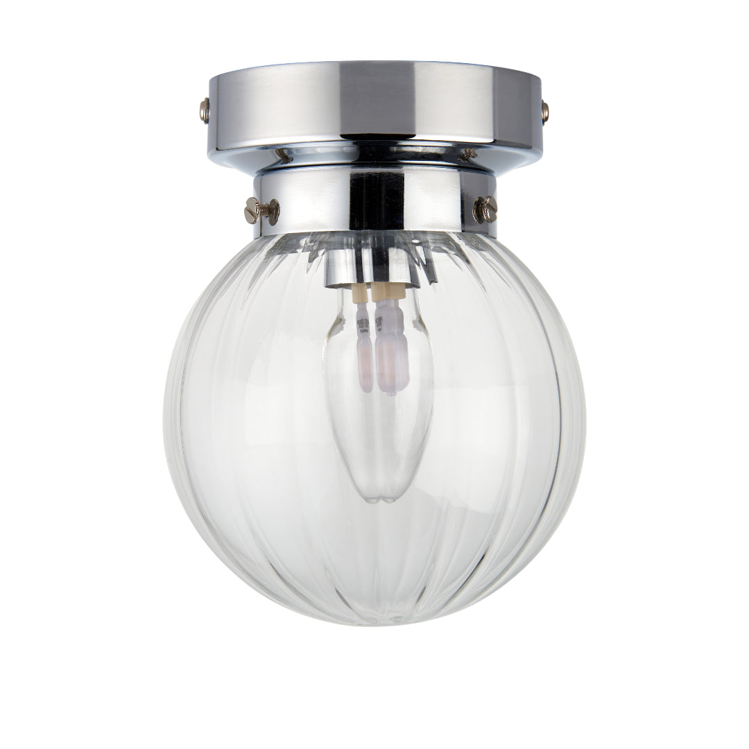 Amelie IP44 Flush Polished Chrome Ceiling Light