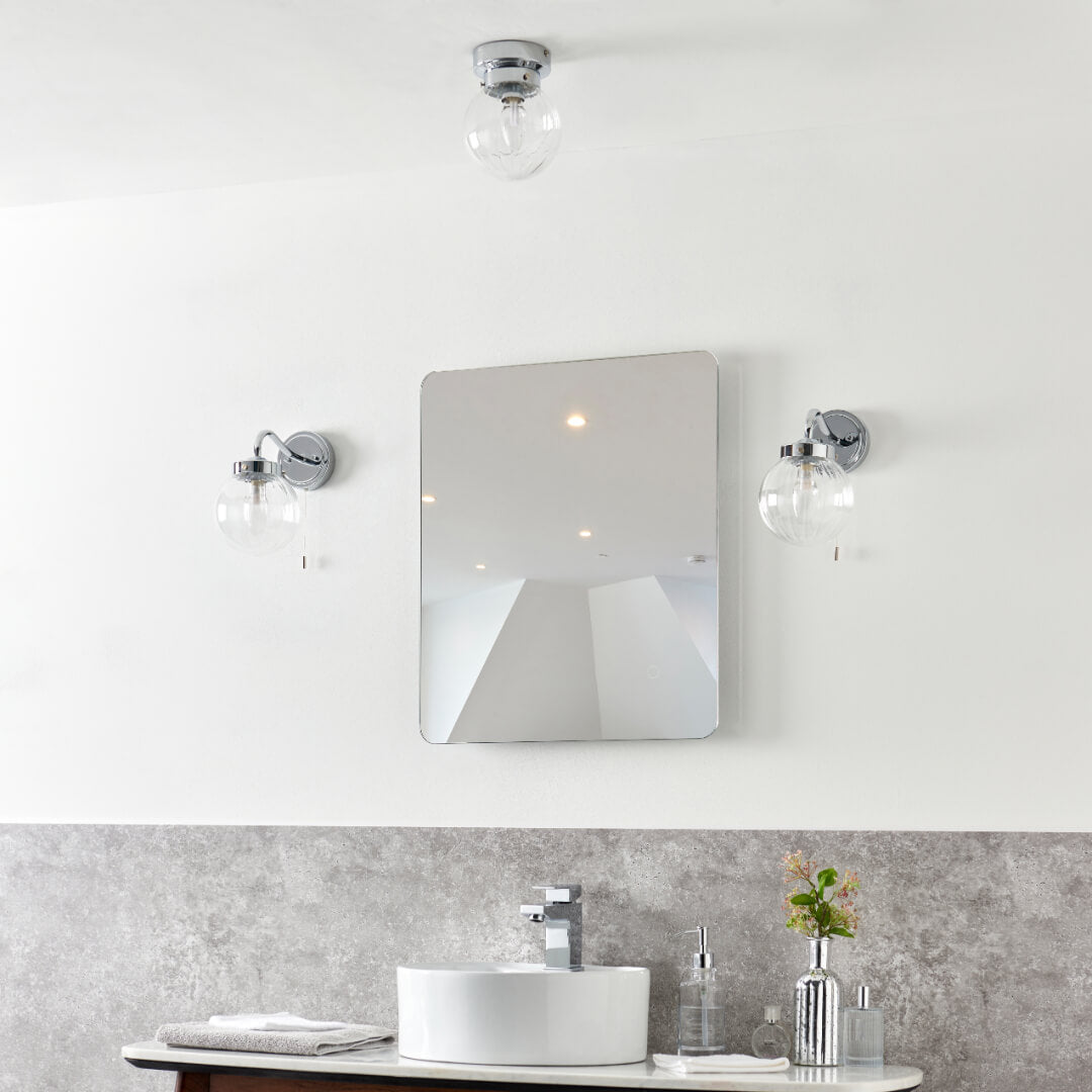 Amelie IP44 Flush Polished Chrome Ceiling Light