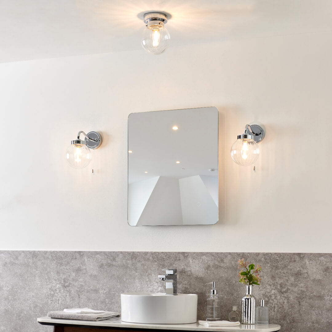 Amelie IP44 Flush Polished Chrome Ceiling Light
