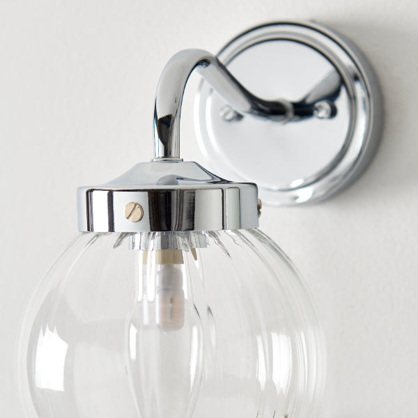 Amelie IP44 Polished Chrome Wall Light