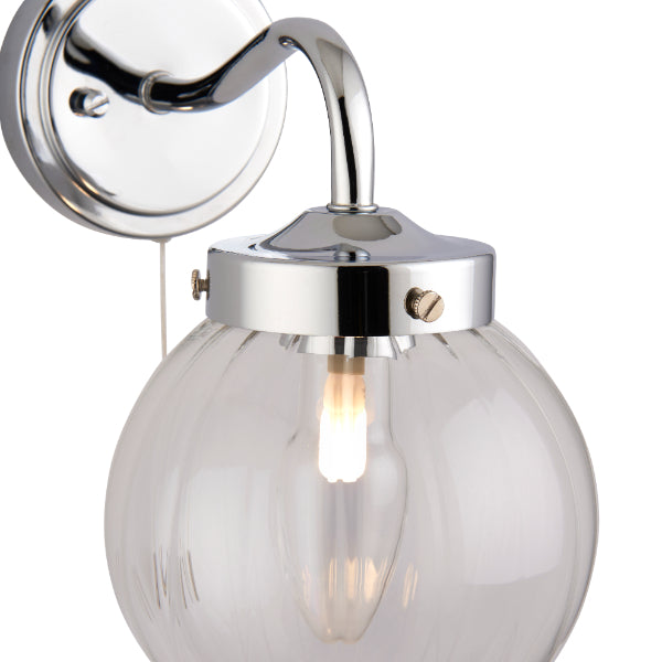 Amelie IP44 Polished Chrome Wall Light