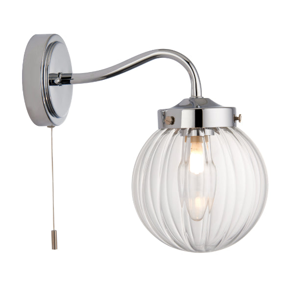 Amelie IP44 Polished Chrome Wall Light