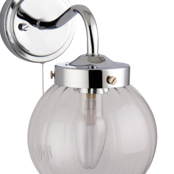 Amelie IP44 Polished Chrome Wall Light