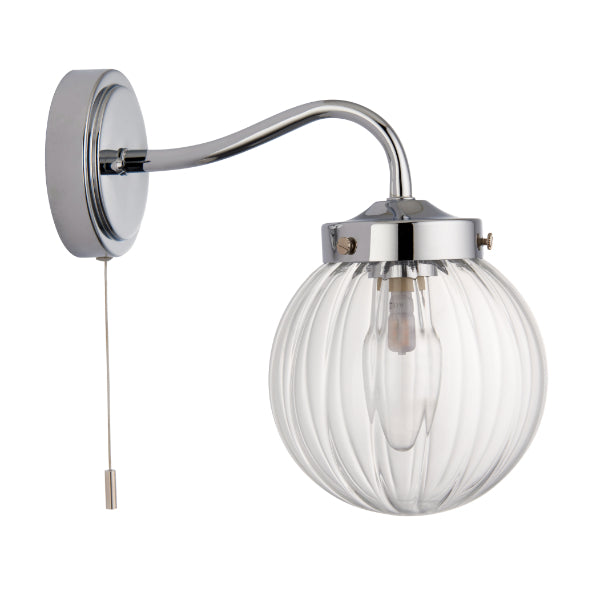 Amelie IP44 Polished Chrome Wall Light