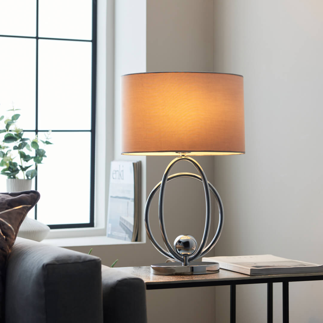 Loop Polished Chrome Touch Table Lamp