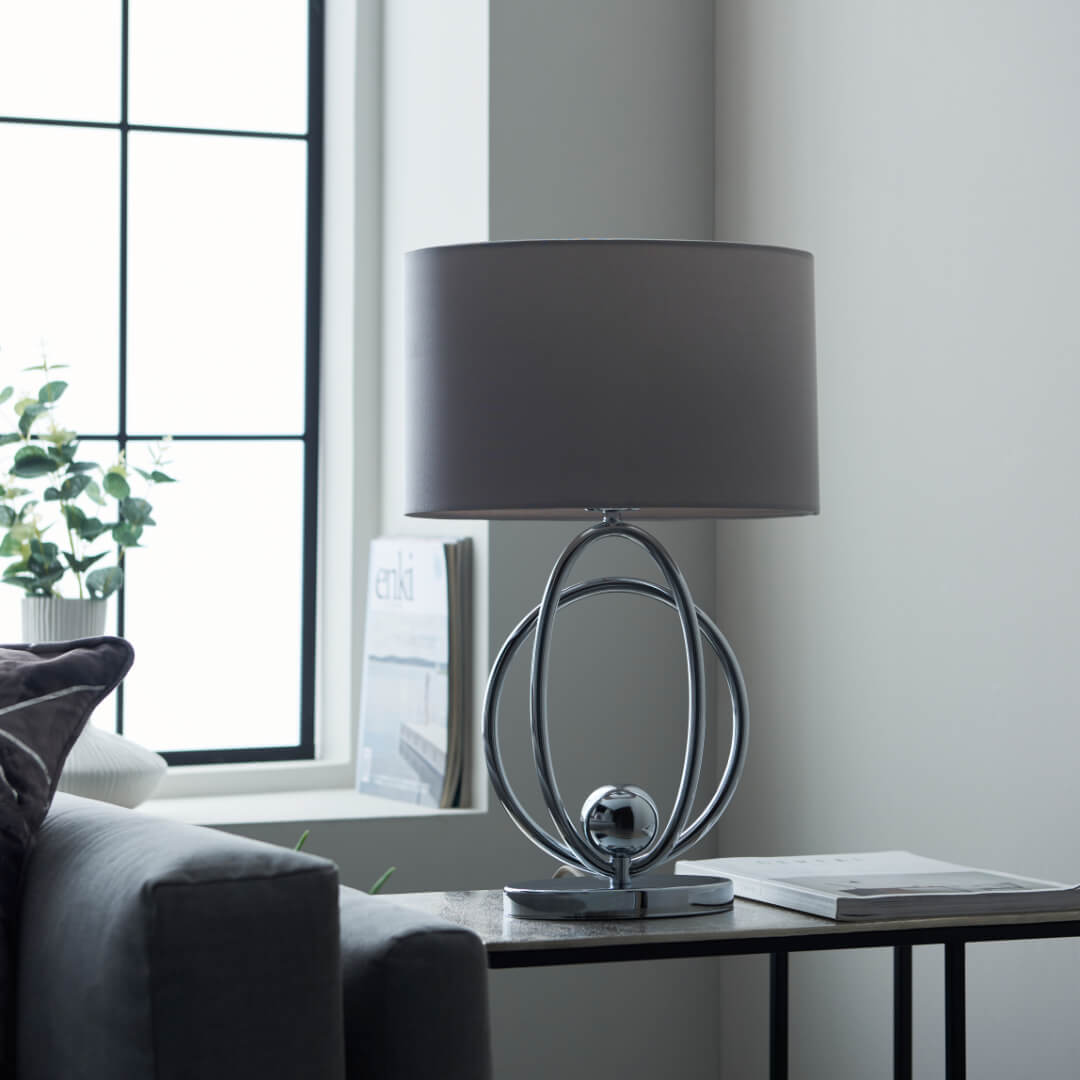 Loop Polished Chrome Touch Table Lamp