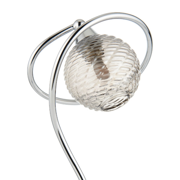 Twine Polished Chrome & Smoked Glass Table Lamp