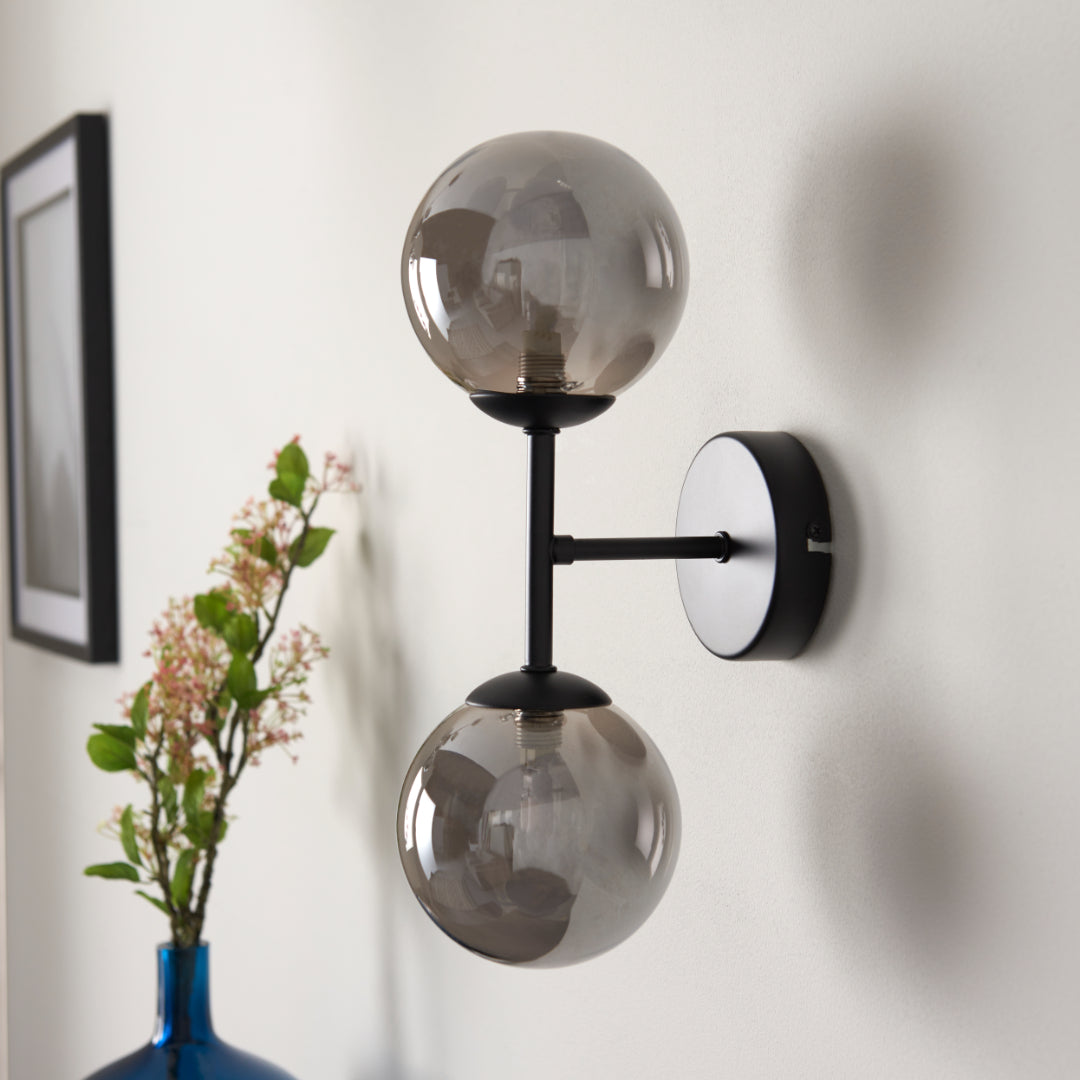 Reeko Matt Black Wall Light