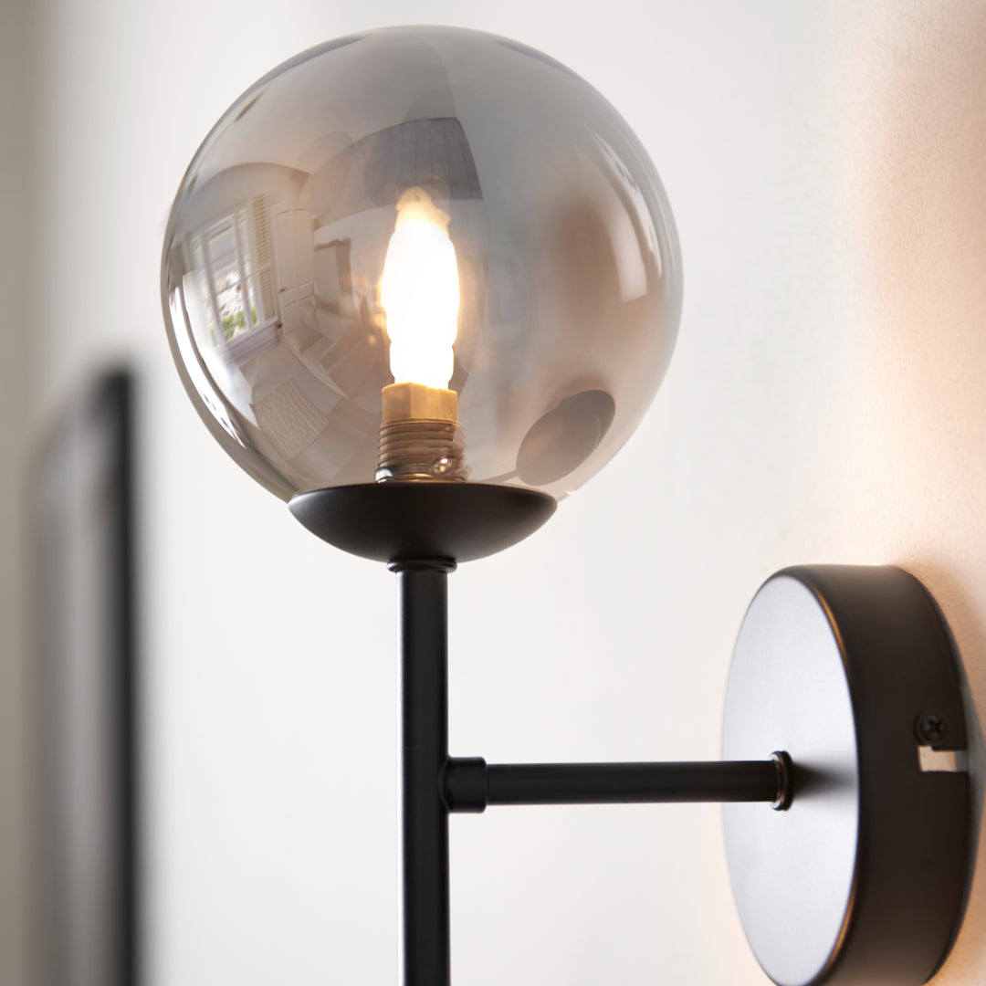 Reeko Matt Black Wall Light