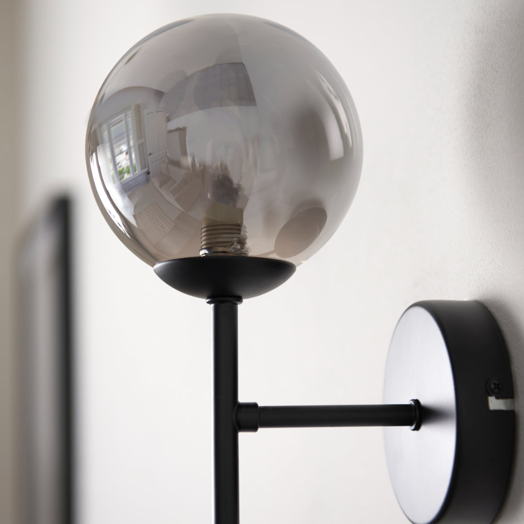 Reeko Matt Black Wall Light