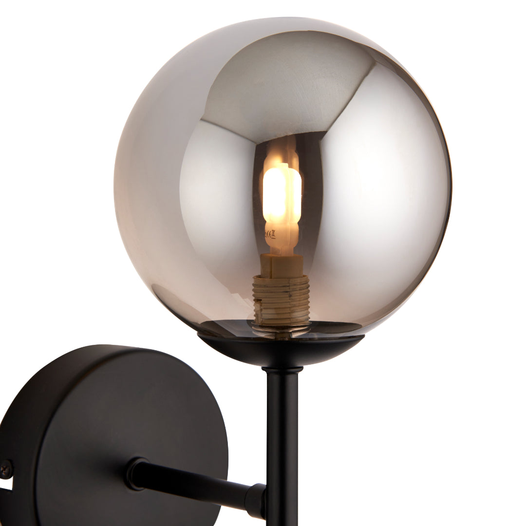 Reeko Matt Black Wall Light