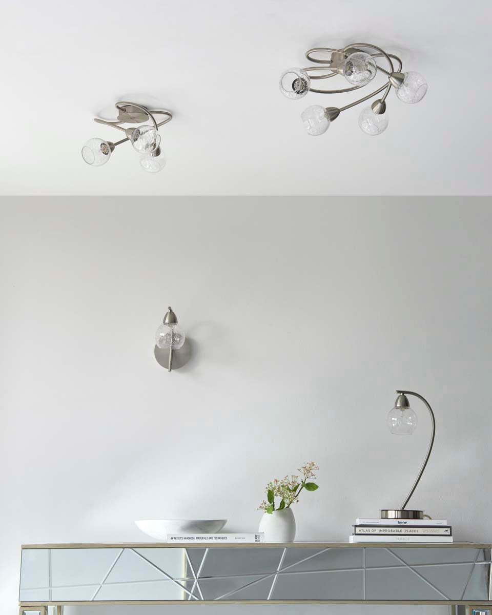 Callen Satin Nickel 3 Light Flush Ceiling Light