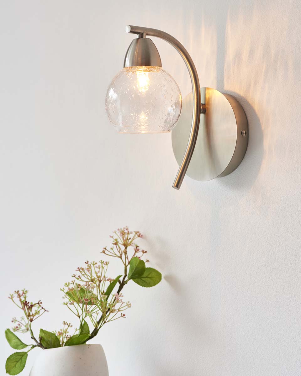 Callen Satin Nickel Wall Light