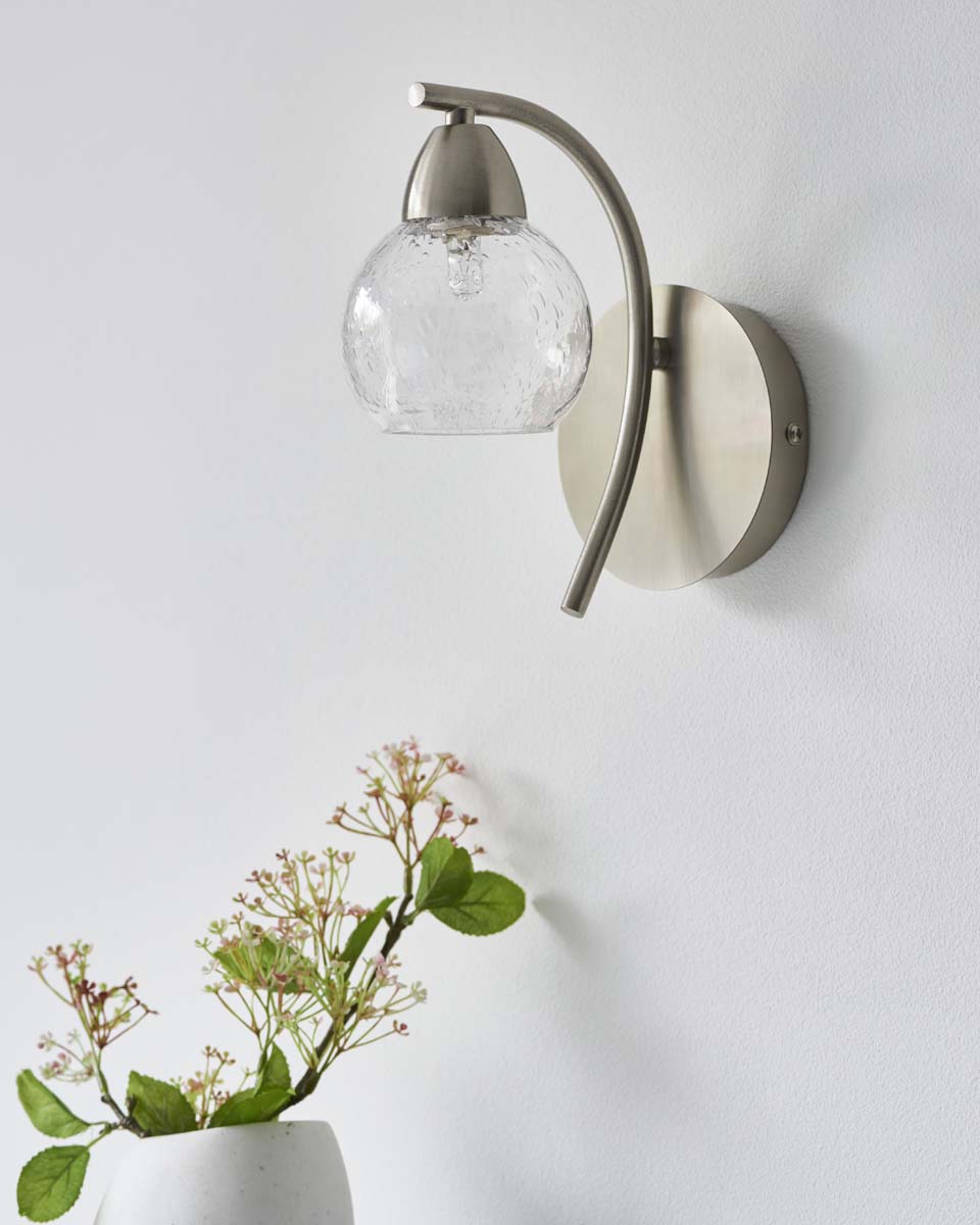 Callen Satin Nickel Wall Light
