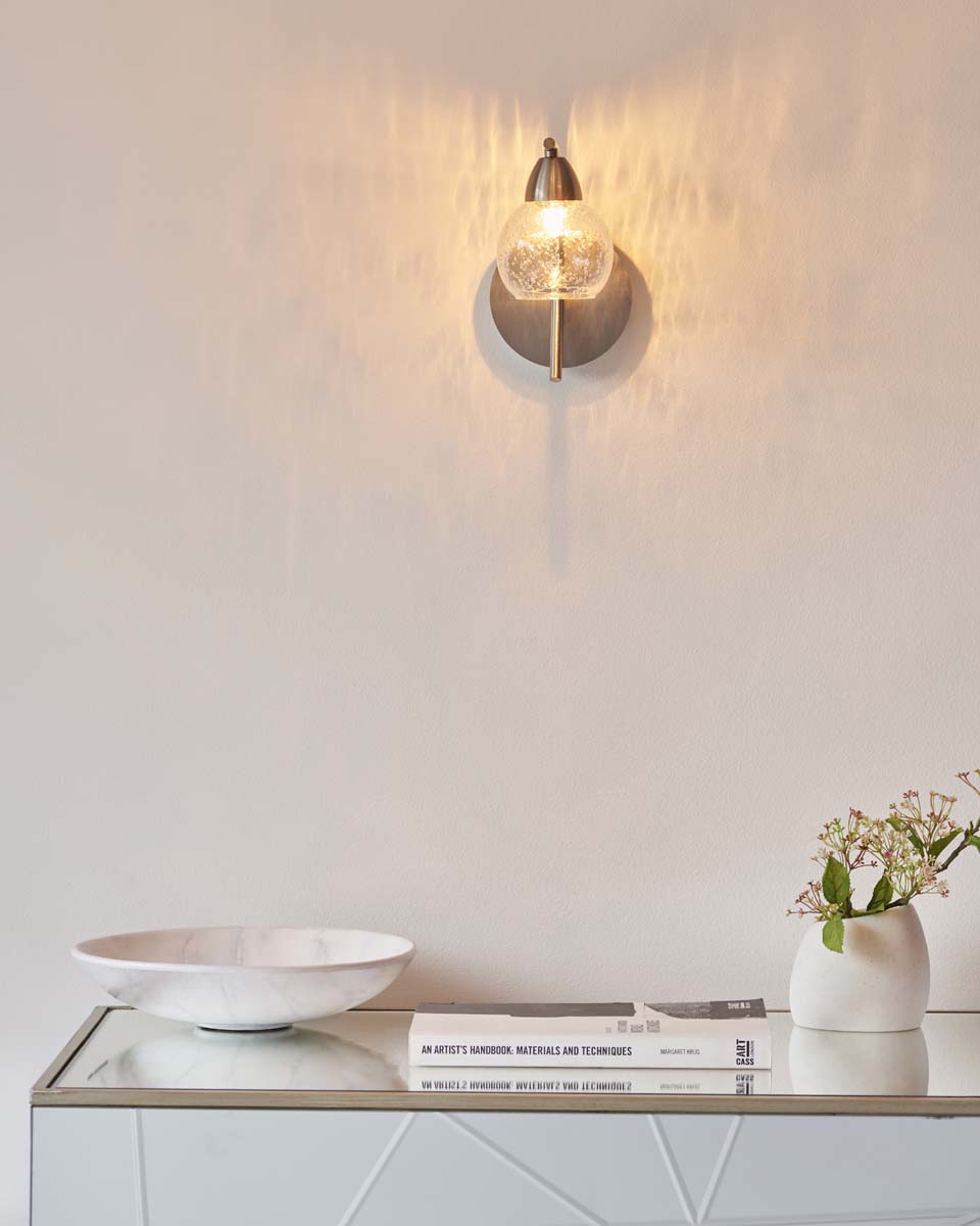Callen Satin Nickel Wall Light
