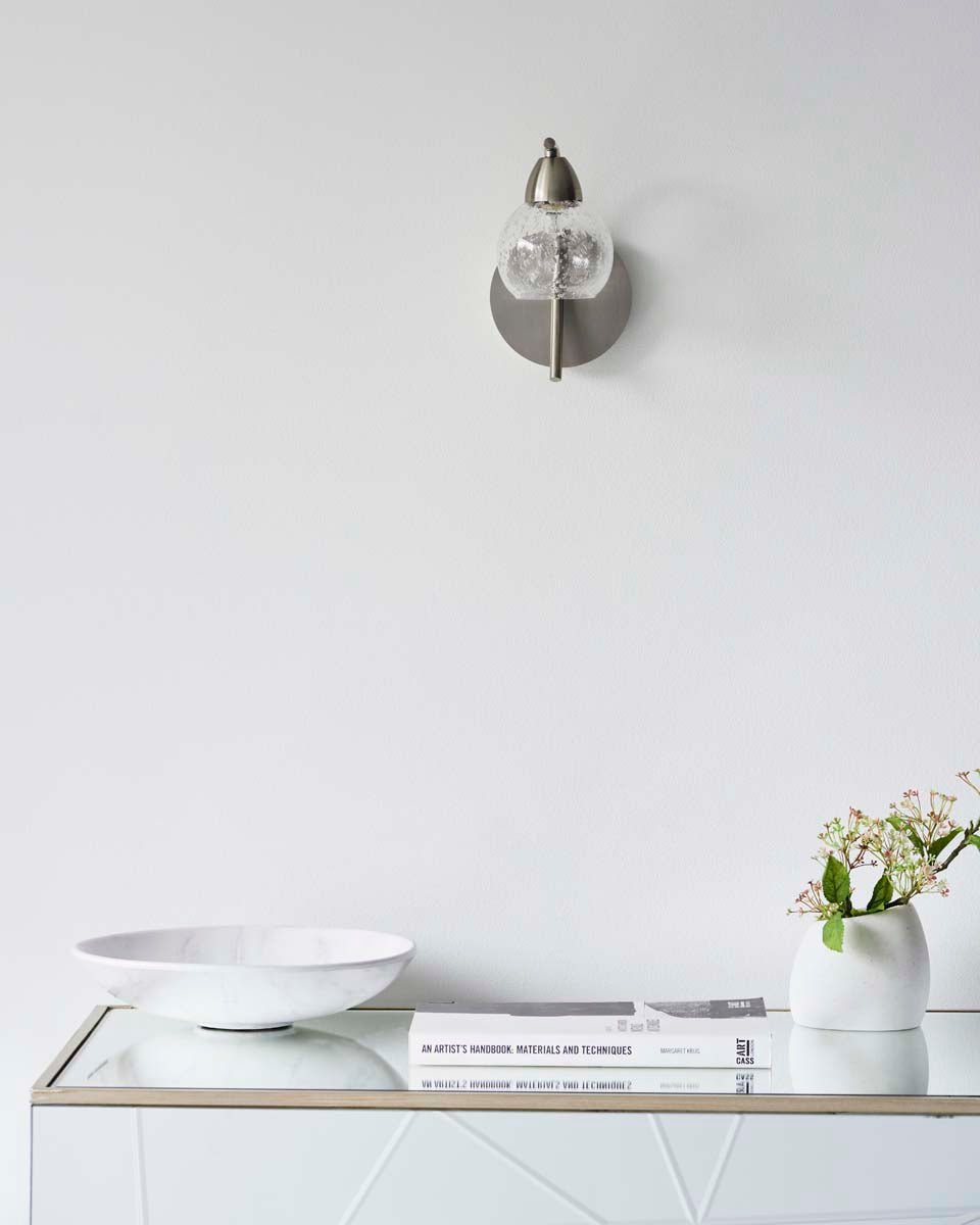 Callen Satin Nickel Wall Light