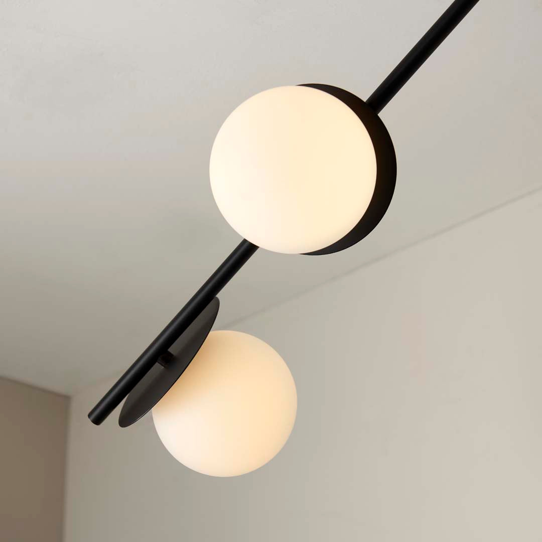 Satellite 4 Light Black Semi Flush Ceiling Light
