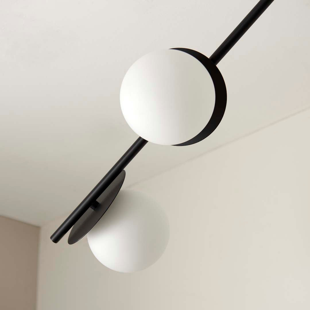 Satellite 4 Light Black Semi Flush Ceiling Light