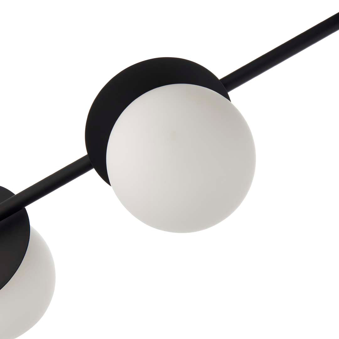 Satellite 4 Light Black Semi Flush Ceiling Light
