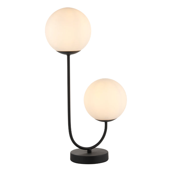 Patton 2 Light Matt Black Table Lamp