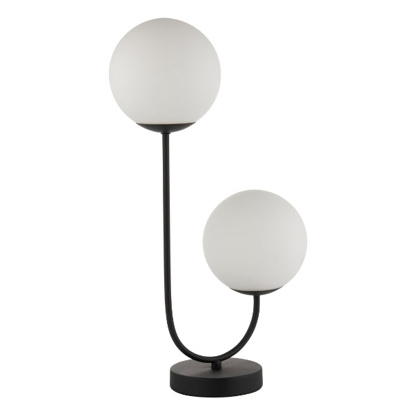 Patton 2 Light Matt Black Table Lamp
