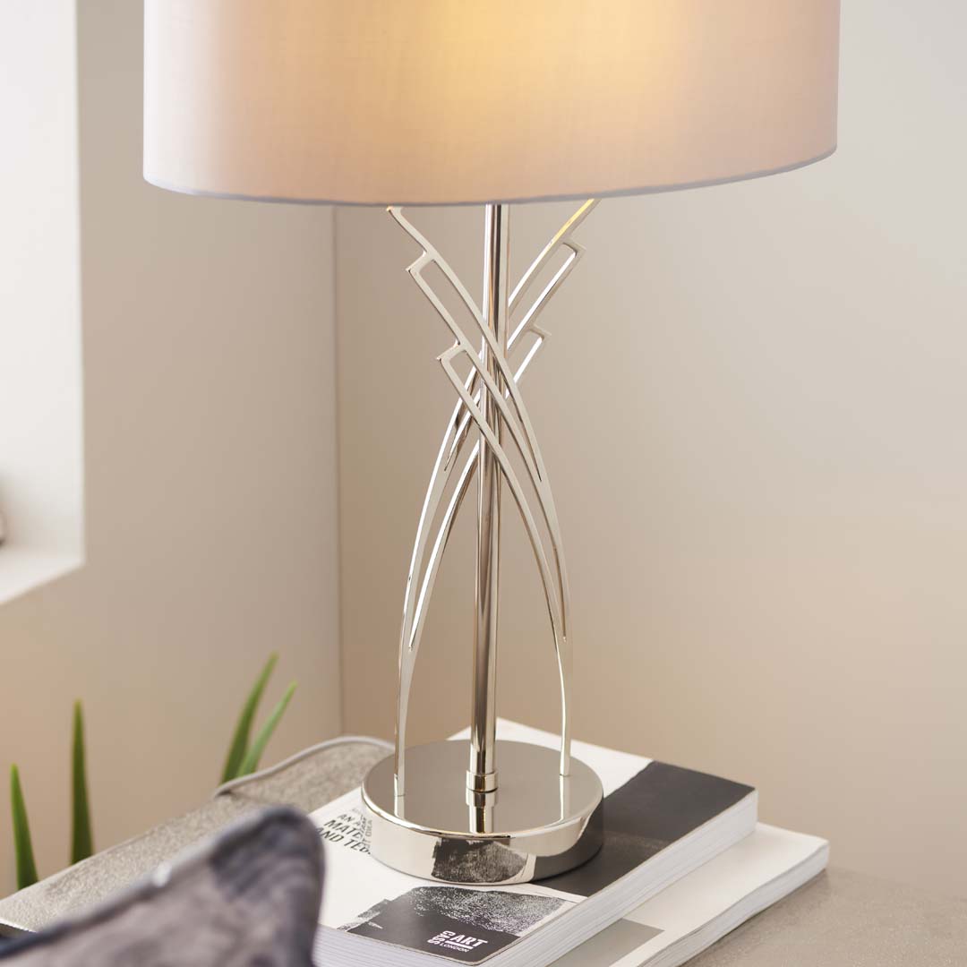 Lyla Satin Nickel Table Lamp