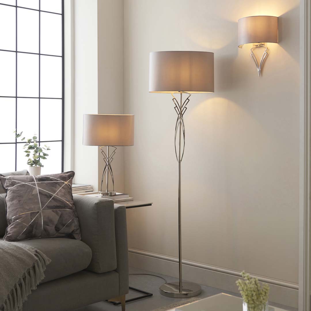 Lyla Satin Nickel Table Lamp