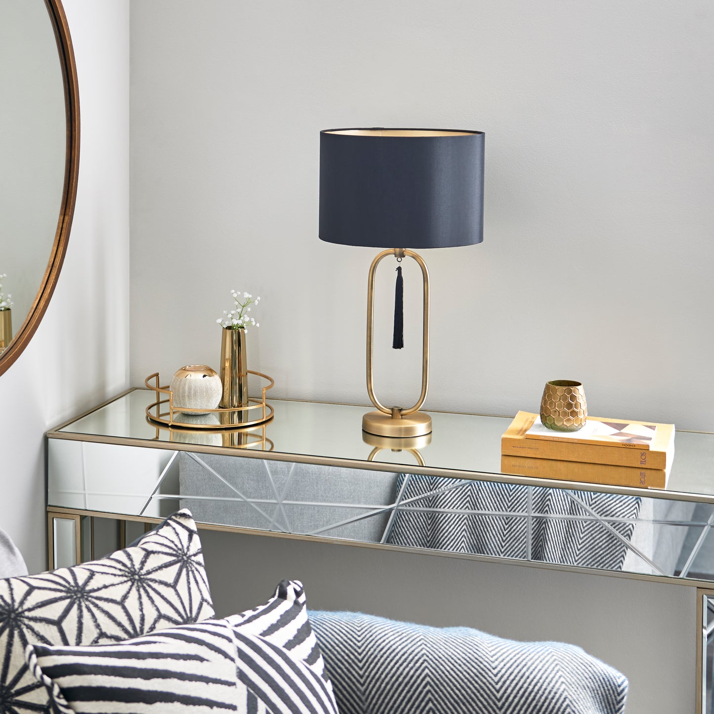 Tassel Antique Brass Table Lamp